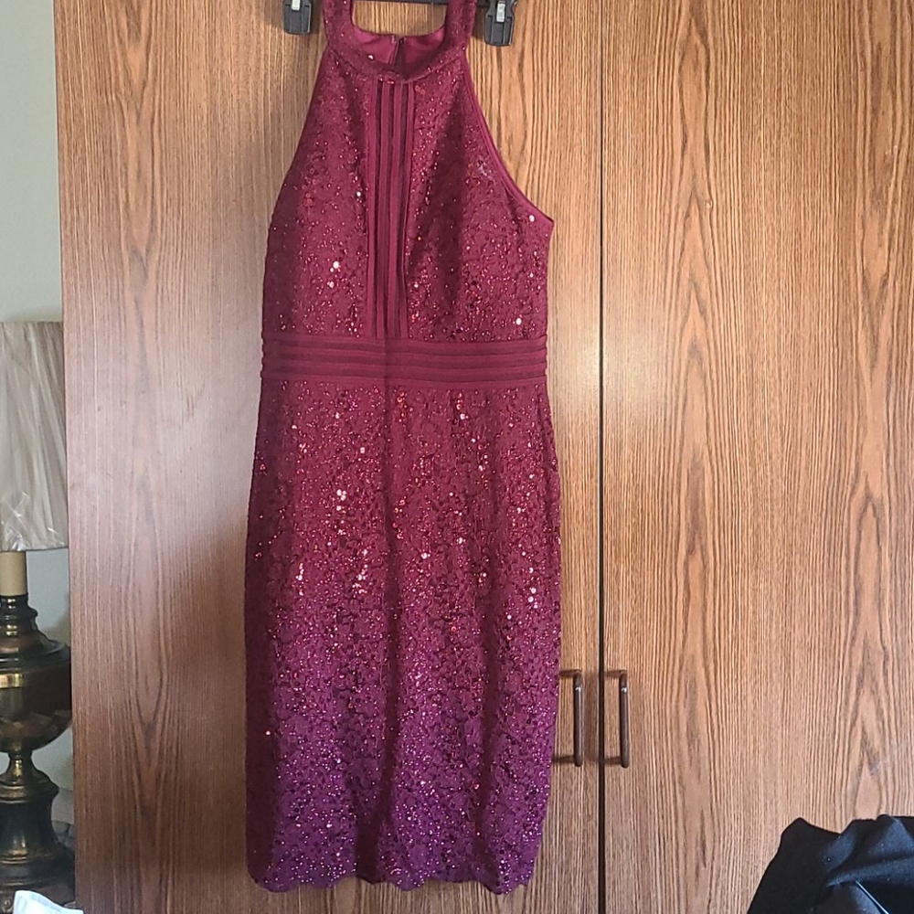 Sleeveless dress burgundy